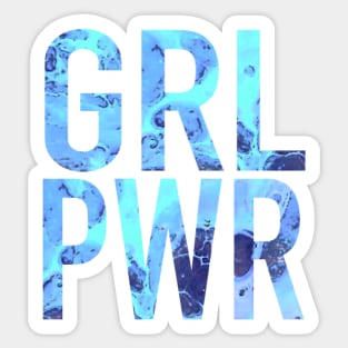 Girl Power Marbled Letters Feminist Sticker Sticker